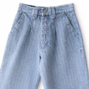 Vintage Panhandle Slim High Rise Pleated Tapered Jeans Striped Denim XXS 21x34